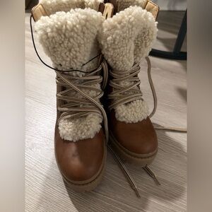 Target Brown and Cream Shearling Women's Boots